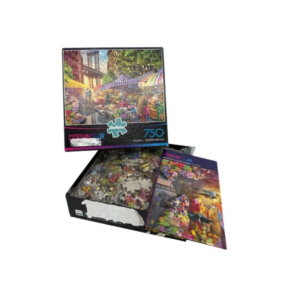 750 Piece Jigsaw Puzzle Cities in Color Brooklyn Flower Market - Picture 2 of 5